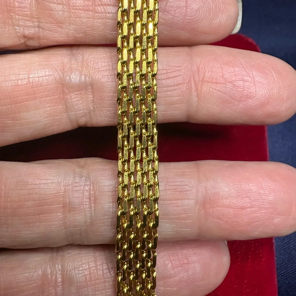 Bracelet Stainless Steel Panthera Link Lobster Clasp Gold Tone